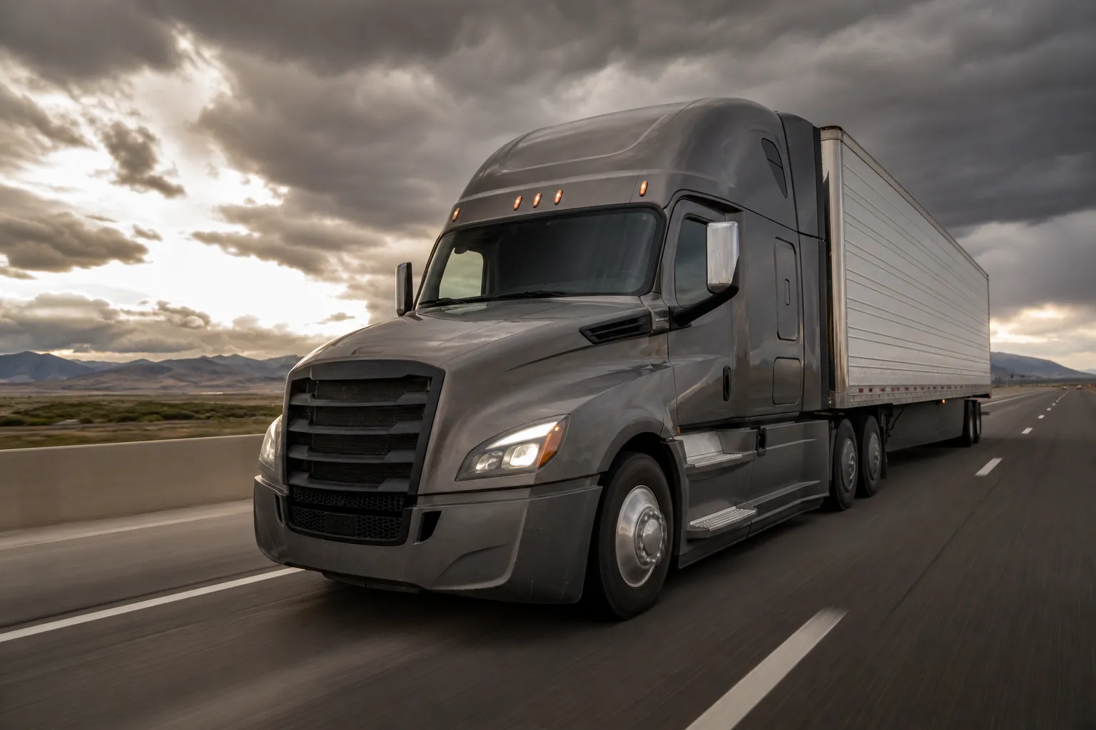 18-wheeler truck on a Louisiana interstate highway — big truck accidents involve federal regulations and multiple potential defendants